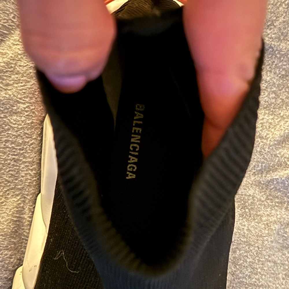 Balenciaga Black and White Knit Sneakers - Picture 12 of 12